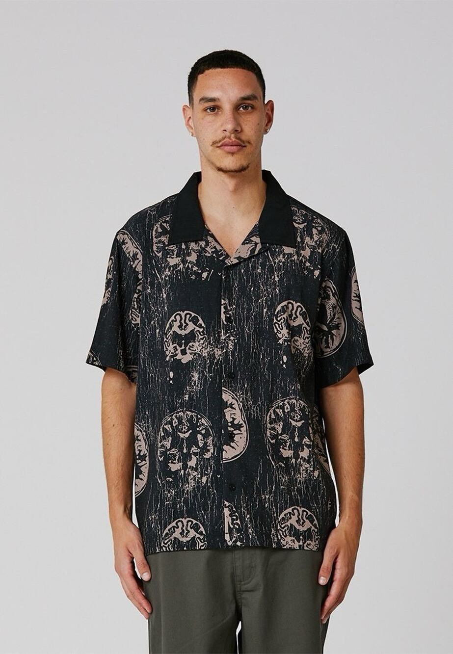 Former Marilyn Brainscan Short Sleeve All Over Print Button Up Sz M Streetwear